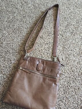 Brown Crossbody Leather Shoulder Bag. Genuine Leather.